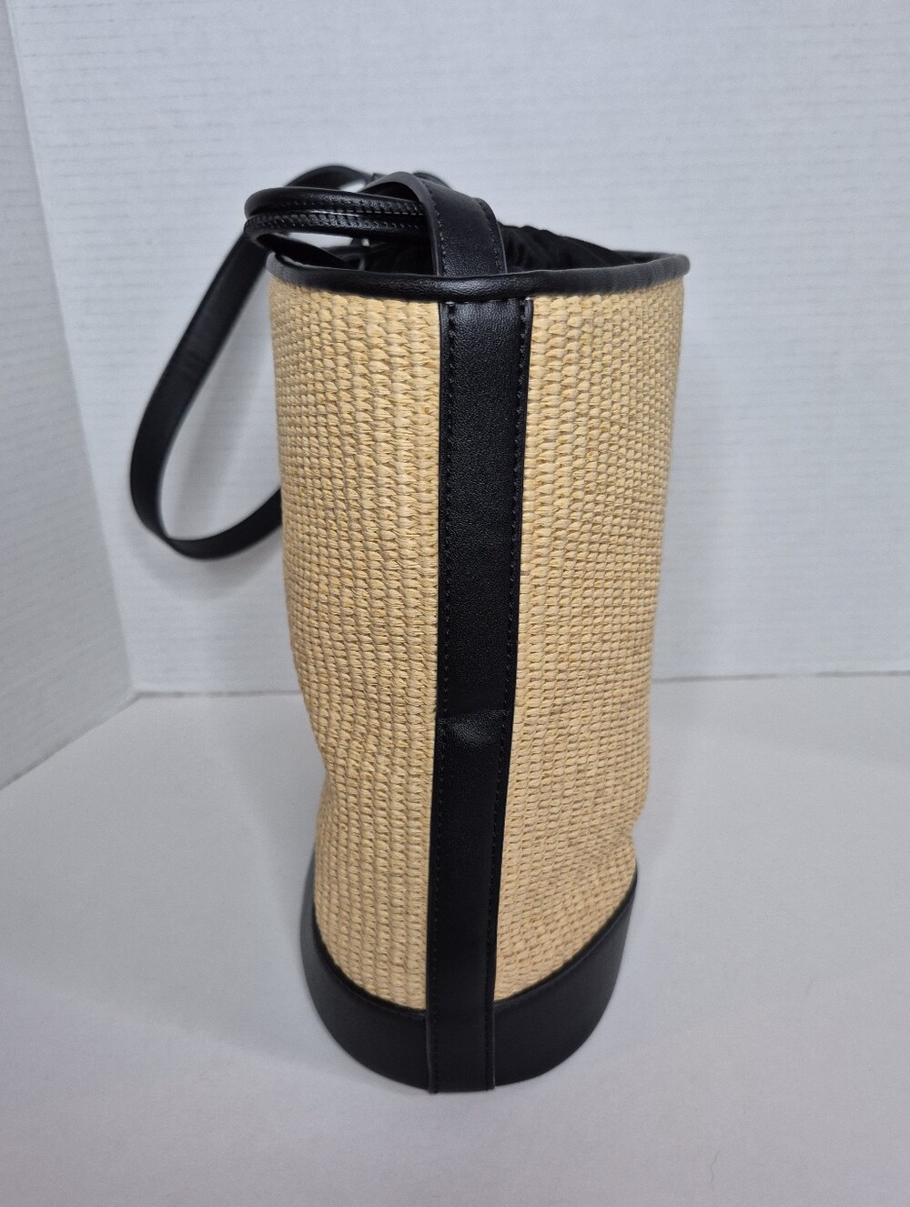 Mango Raffia Effect Medium Bucket Bag Excellent - Picture 3 of 13